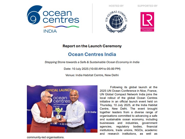 Report on the Launch of Ocean Centres India