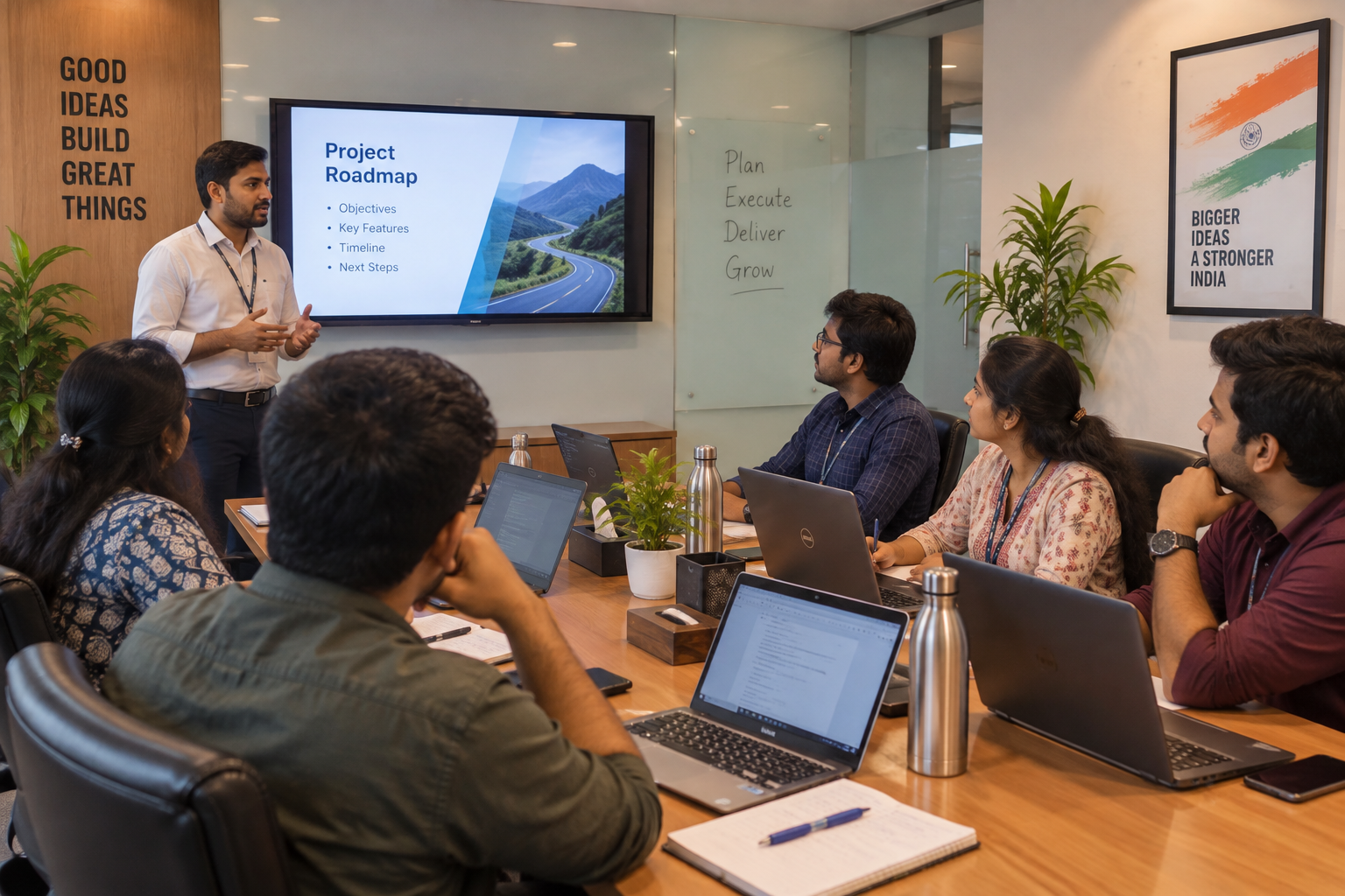 Executives in a facilitated workshop session